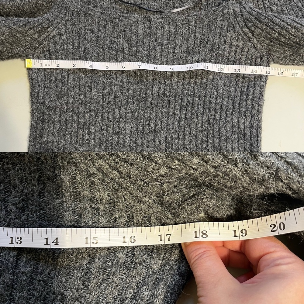 Rebecca Minkoff Grey Wool Puff Sleeve Pixi Sweater - Picture 9 of 15
